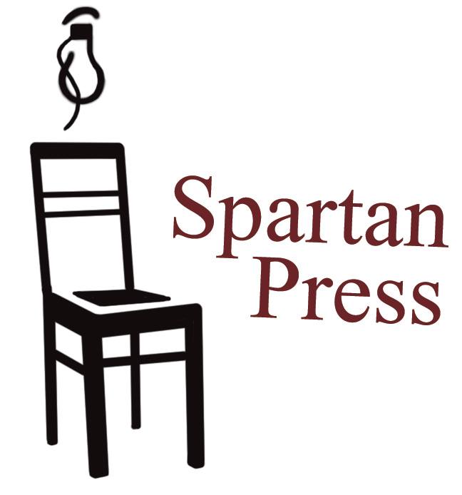 Spartan Press logo. Depicts a chair with overhanging pull-chain lightbulb.